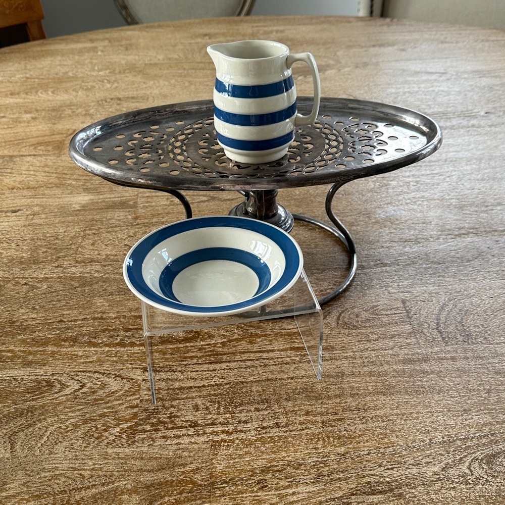 Stafford Blue and White Ceramic Jug & Bowl